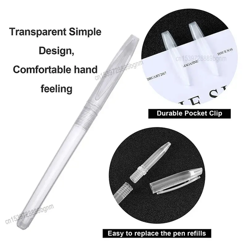 10/20/30/50/100Pcs Set No Ink Empty Transparent Gel Pen Handle Shell For Office School Writing Stationery Accessories Supplies 3