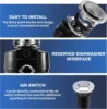 Disposals with Sound Reduction, Continuous Feed Food Waste Disposer for Kitchen Sink, Power Cord Included, Black, HR-7A-TL 3