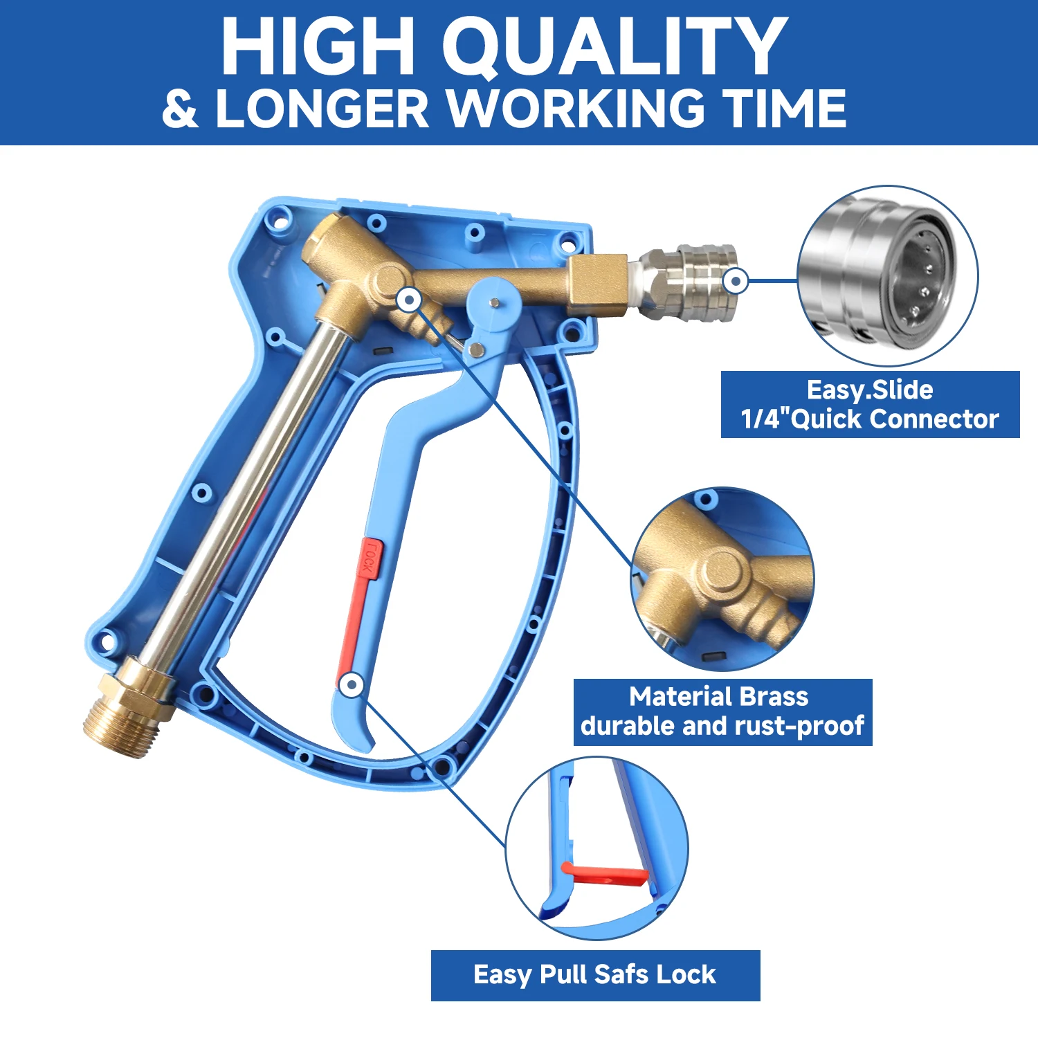 ROUE high pressure washer foam gun kit with five-color nozzle 4080PSI, M22-14 water outlet connector, suitable for Bosch Nilfisk 3