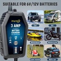 Hiyiton 6V/12V 3000mA Car Motorcycle Smart Battery Charger for Lithium LiFePO4 Lead-Acid Battery Pluse Repair Charge Maintainer - Image 4