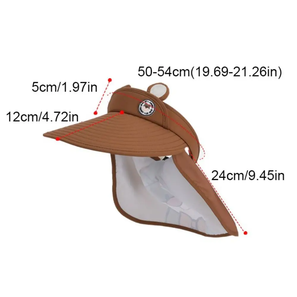 Breathable Cartoon Empty Top Hat Quick Dry Removable Kids Shawl Sun Hat Sunscreen Wide Brim Baby Sun Protection Hat Summer