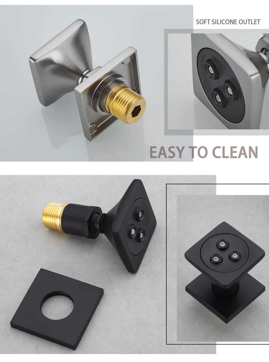Square Body Rain Shower Spray Jet para