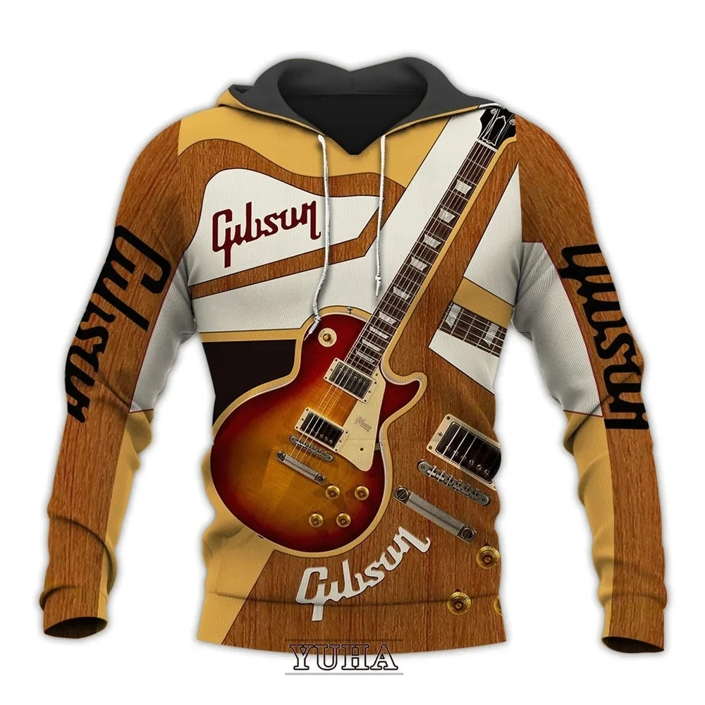 Popular 3d Print Musical Guitar Men Laxity Hoodie Casual Pullover Fashion Y2k Streetwear Trend Hip Hop Oversized Sweat Clothing