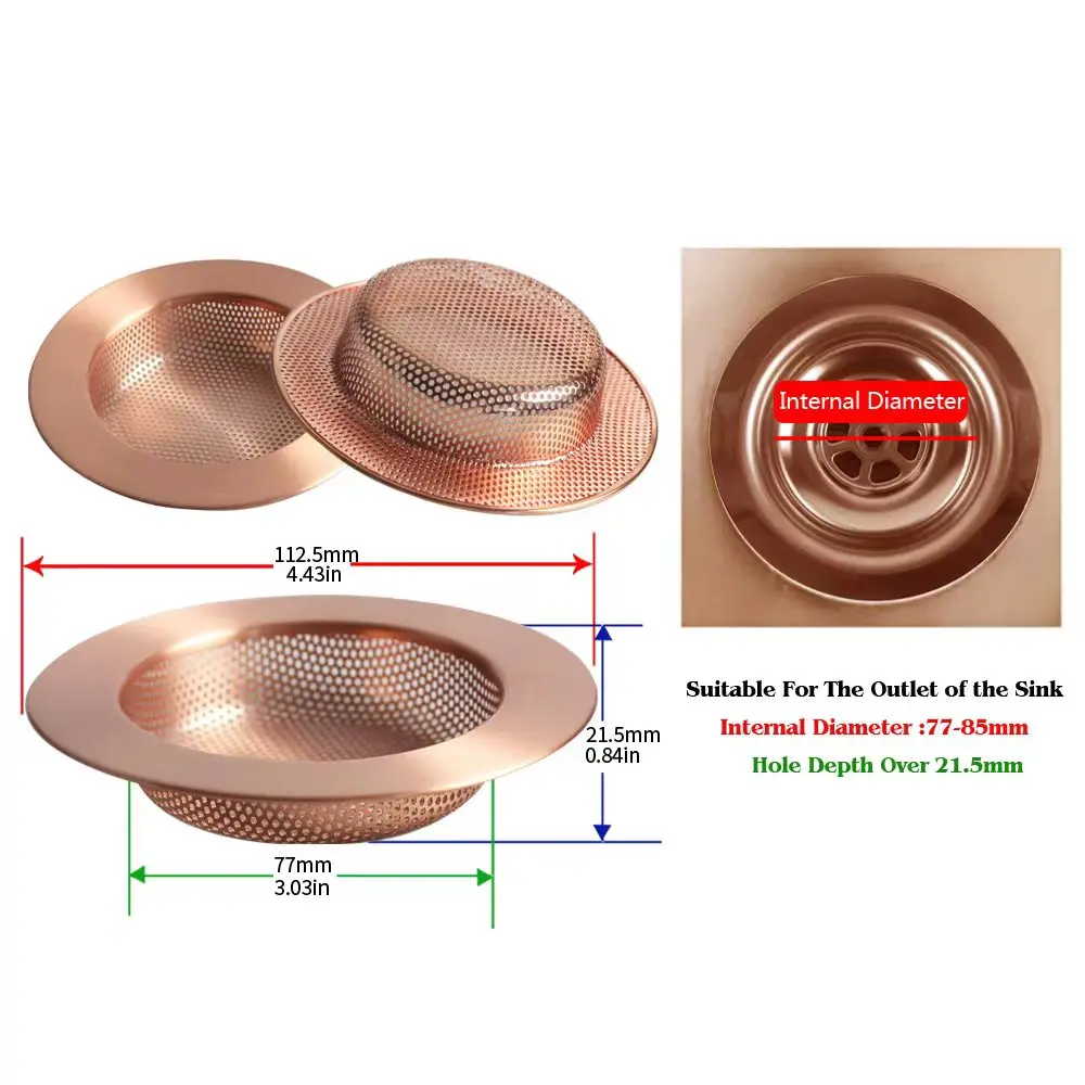 Talea Basket Filter For Kitchen Sink Sewer Tiny Kitchen Essentials Red Copper Color QS419C004