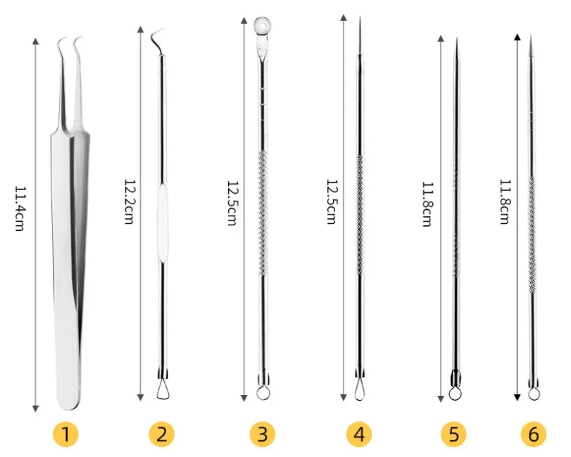 5 PCS Blackhead Remover Comedones Extractor Acne Removal Kit for Blemish, Whiteh