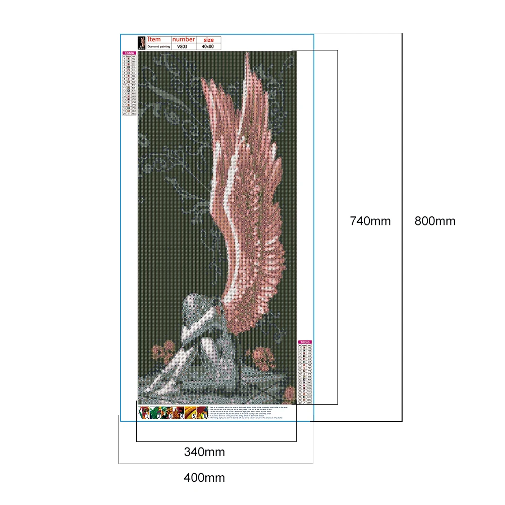 Angels and Demons 5D DIY Full Round Diamond Painting Wall Hanging Canvas Artwork