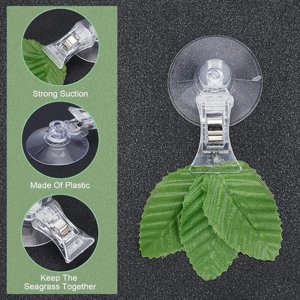 Clip Con Ventosa Para Algas Acuario - Soporte Verduras, Polipropileno, 6.8x2.3x3.5 Cm