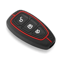 Silicone Car Key Protective Cover - Premium Remote Key Shield (Red)
