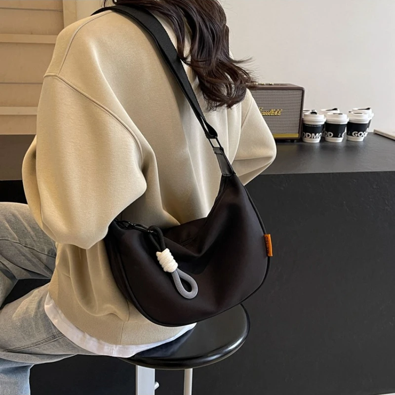 2024 New Fashion Crossbody Bag Simple Wide Shoulder Strap