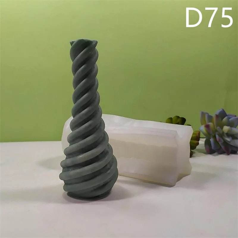 

D75 креативная вращающаяся силиконовая форма для вазы в виде свечи гипсовая форма для резьбы Искусство Декор для дома форма подарок ручной работы