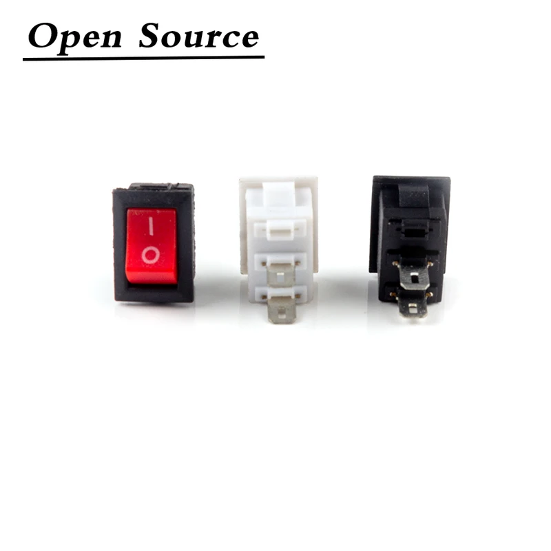 Acheter Interrupteurs à bouton-poussoir SPST marche/arrêt noirs, 5 pièces,  10x15mm, boutons d'alimentation KCD1, interrupteur à bascule