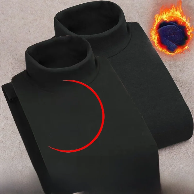 Half turtleneck [solid color] black + black