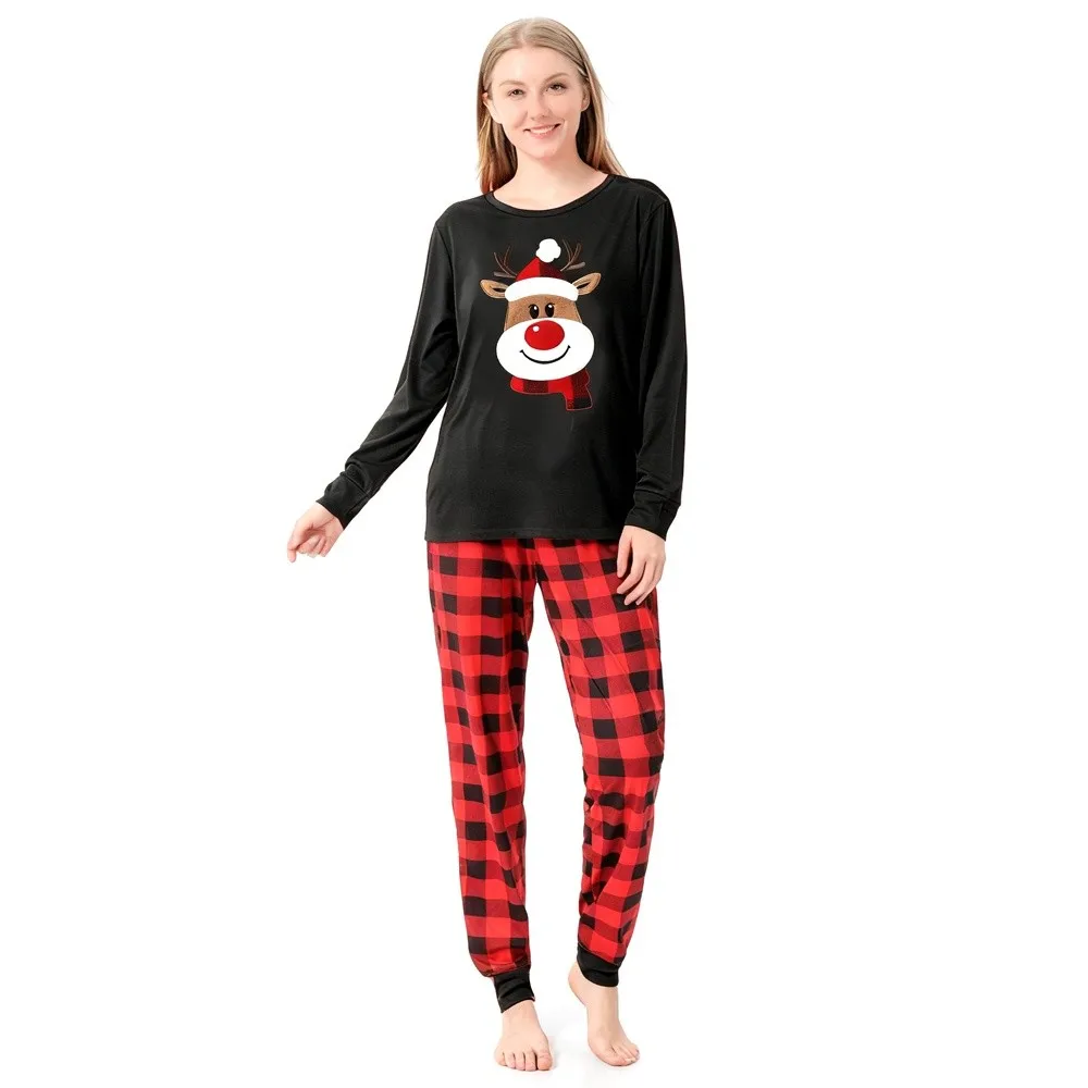 Soft Cotton Family Matching Deer Loungewear Set for Winter