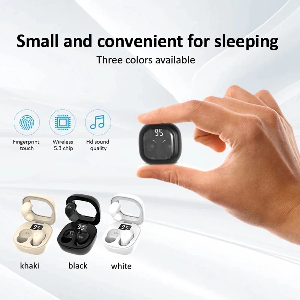 Sk19 Draadloze Bluetooth Hoofdtelefoon Tws In-Ear Onzichtbare Mini Slaap Oordopjes Met Microfoon Ruisonderdrukking Oortelefoon Hifi Muziek Headset