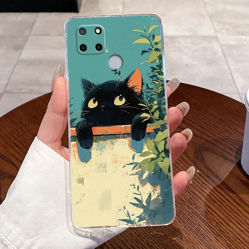 Aesthetic Cute Cat Astronaut Transparent Silicone Phone Case Cover