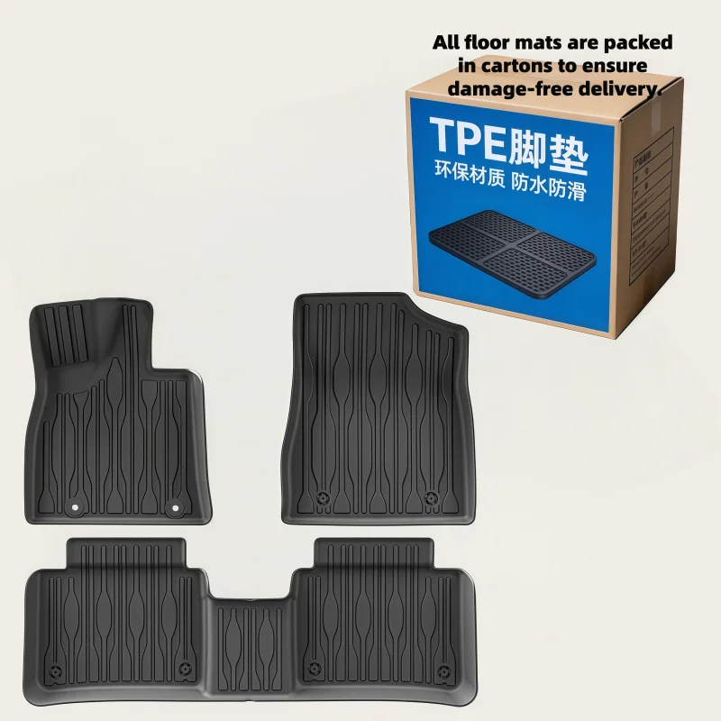 BYD 한 EV / DMI 2020-2026 TPE 플로어 매트 및 카고 라이너, 모든 날씨용 미끄럼 방지 방수 리어 트렁크 매트 등받이 매트