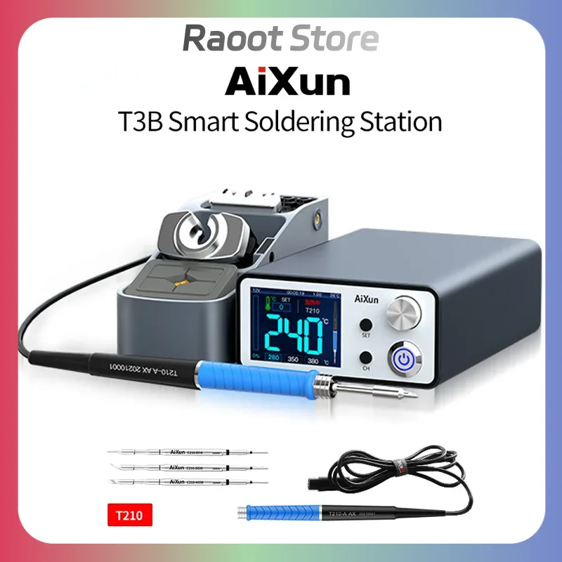 

AiXun T3B Soldering Station with T210 T115 Handle Electric Welding Iron Tip Soldering and Rework Station for SMD BGA Repair Tool