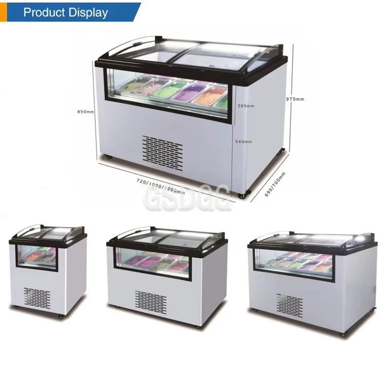 خزانة تبريد عرض الآيس كريم GSDGG فريزر كيك