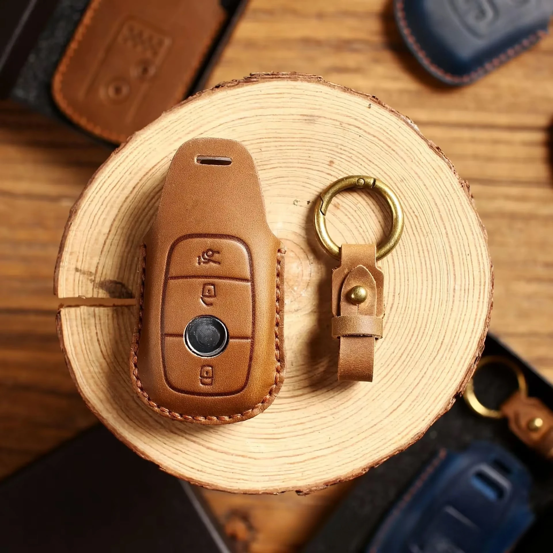 Premium Leather Car Key Cover Case