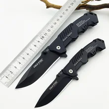 

Cheap High Quality Cold Steel Outdoor Tactical Folding Knife Black Blade Camping Knives Steel Handle Pocket EDC Tools