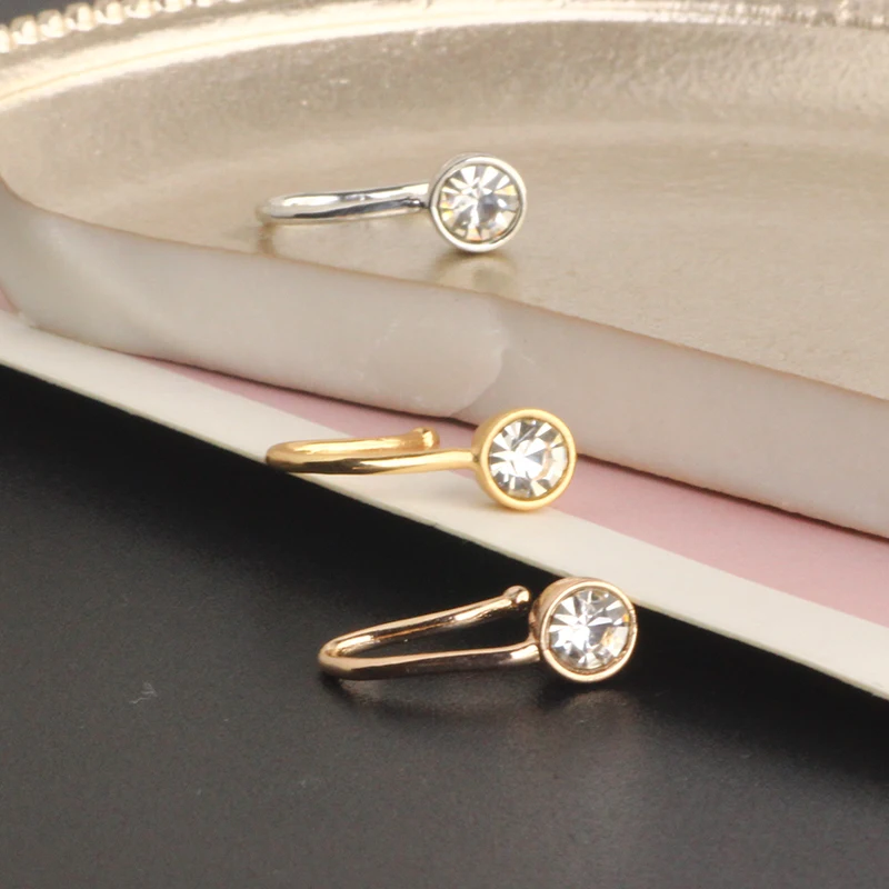 Fake Septum Fake Nose Ring Fake Nose Cuff U Shape Nose Ring Fake Nose Piercing for Women 3 color cz gem body piercing