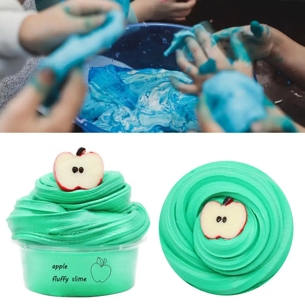 Slime Kit Fluffy Slime 60ml Popular Cloud Slime Stretchy Silme Mud DIY Pressure Release Fruit Cherry Cake Slime with Charm