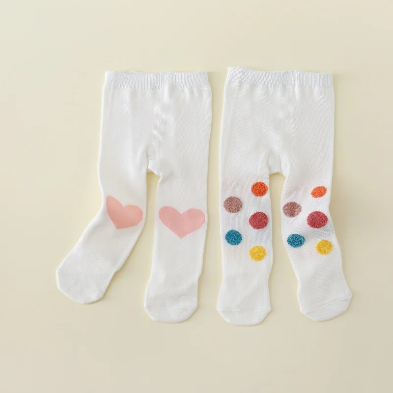 Newborn Baby Girls Tights Spring Autumn Casual Infant Pantyhose For Girls Korean Combed Cotton Print Knitted Leggings 0-12Month