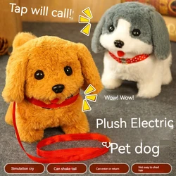 Electronic Plush Puppy Dog Toys Smart Realistic Stuffed Animal Toys Can Walking&Barking&Tail Wagging for 6-18 Months Toddlers