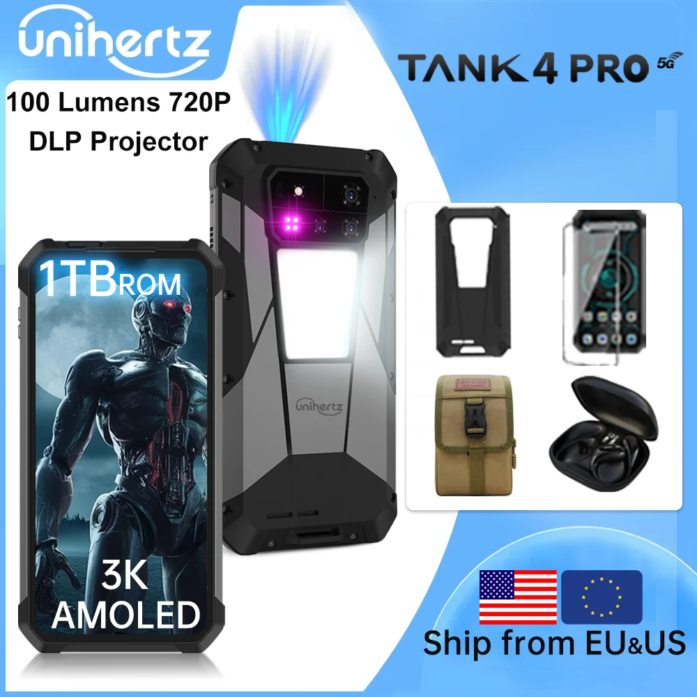 TANK 4 PRO 5G 1TB AMOLEDプロジェクター搭載 World premiere】Unihertz by 8849 Tank 4 pro Smartphone 5G
