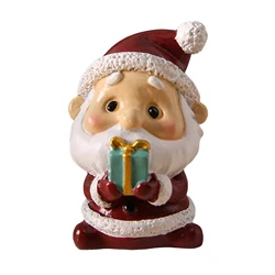 Festive Miniature Christmas Tree and Snowman Ornament (Santa claus)