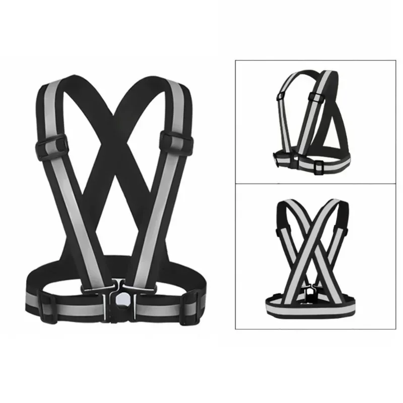 Highlight Reflective Straps Night Work Security Running Cycling Safety Reflective Vest High Visibility Safety Jacket