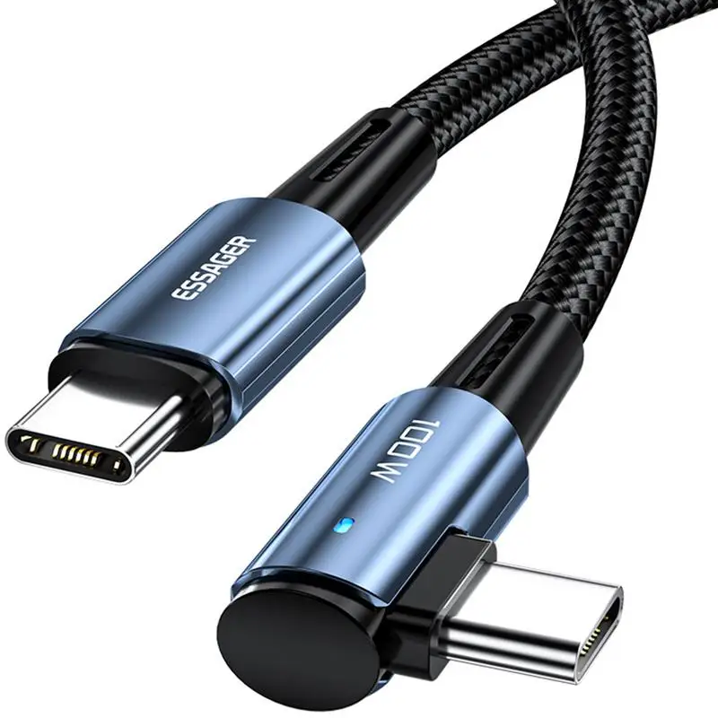 

C To C Type Fast Charging Cable Right Angle Type C To Type C Cable Fast Charge 5A Right Angle Fast Charge Type C To Type C Cable