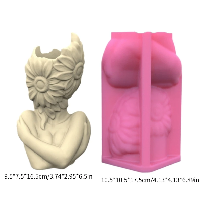 Girl Succulents Planter Molds DIYs Concrete Flowerpot Resin Molds Pen Holder