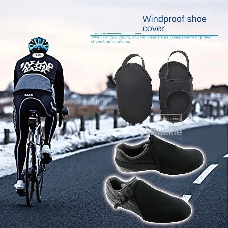 2Pcs Bicycle Half-finger Shoe Covers for Outdoor Cycling Warmth and Protection