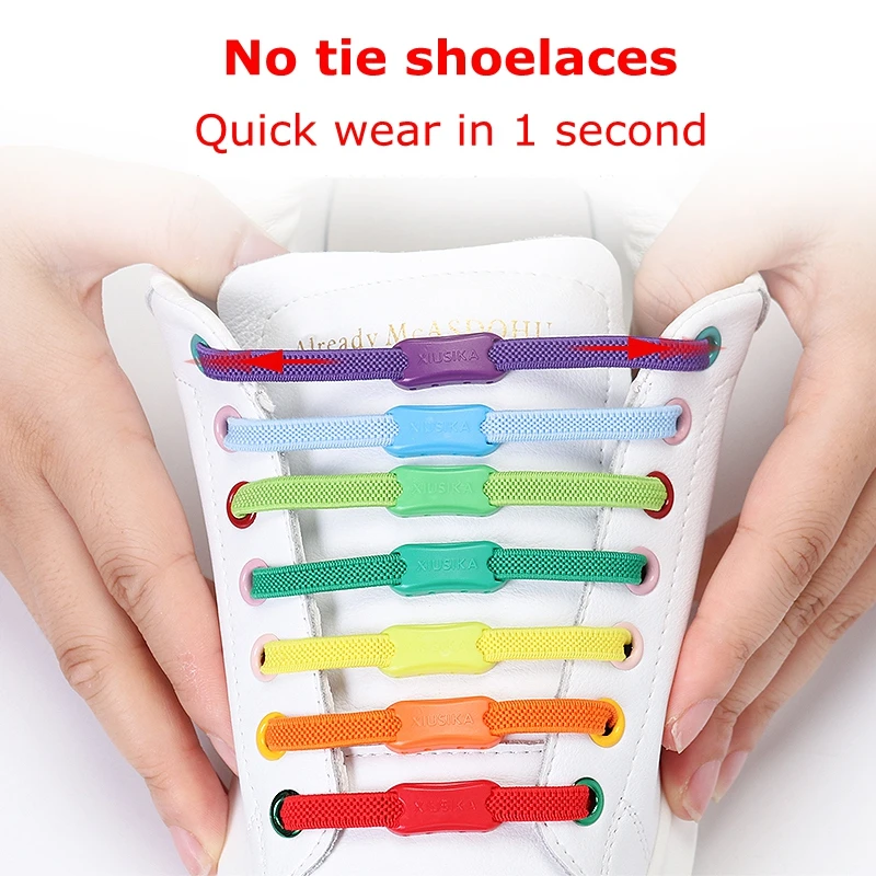 Reticulated Woven Elastic Shoe Laces Flat buckle Lock No Tie Shoelaces Sports Competition Sneakers Lazy Lace shoe laces shoelaces without ties elastic shoelaces elastic shoe laces shoe accessories shoelace buckle