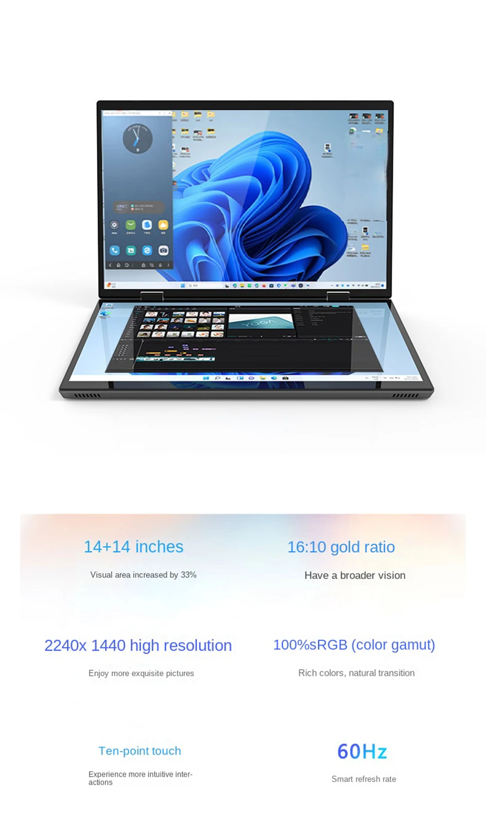 2024 Dual Screen Touch Laptops Windows 11 360 Flip Gaming Notebook PC YOGA 14 Inch 2.2K Intel N95 32Gb RAM+1TB M.2 5G WiFi 12 2024 Dual Screen Touch Laptops Windows 11 360 Flip Gaming Notebook PC YOGA 14 Inch 2.2K Intel N95 32Gb RAM+1TB M.2 5G WiFi 5