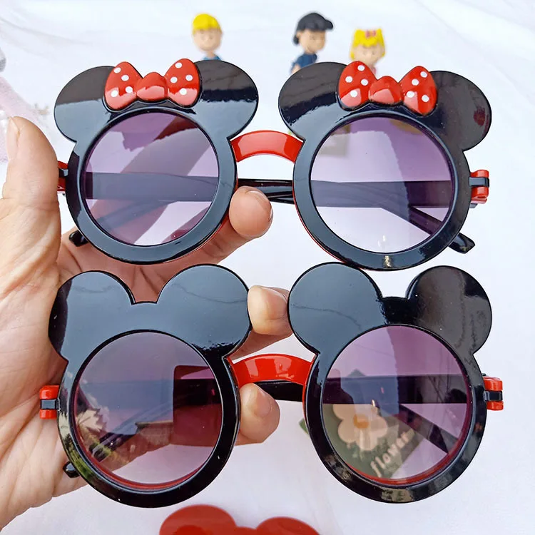 Disney Mickey Maus Minnie Sonnenbrille Kinder Trendy Flip Bowknot Anti-Uv  Gläser Cartoon Nette Form Mädchen Zubehör Geschenke Spielzeug - AliExpress