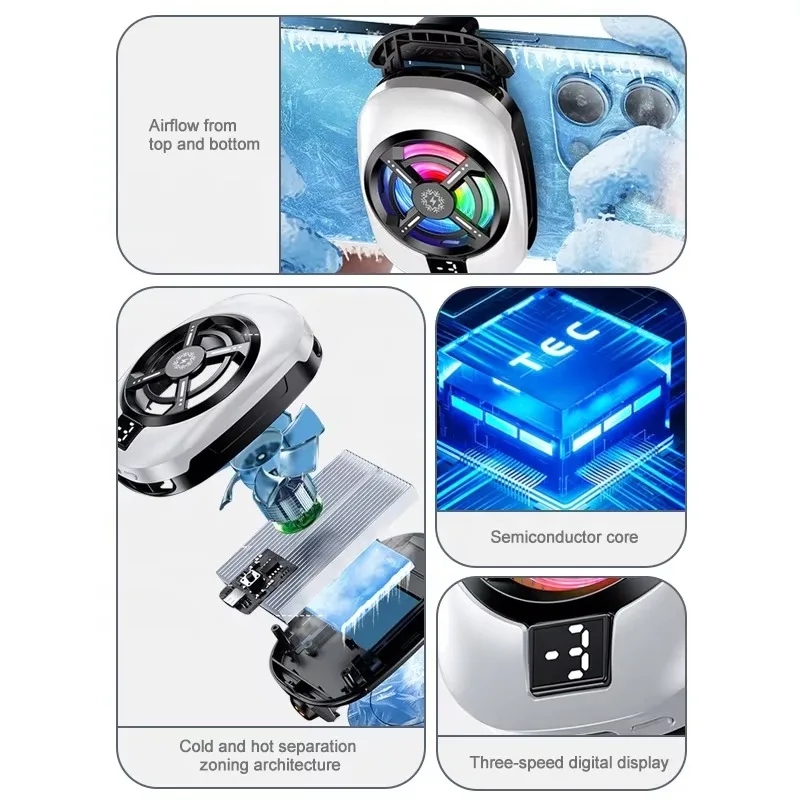 디스플레이 반도체 휴대폰 방열판 - 유니버셜 타입 4.7 - 7인치 클램프형 게임용 쿨링 팬 (라이브 스탠드용)