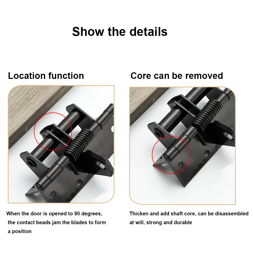 Self Closing Spring Door Hinge Mute 4 Inch Cabinet Door Hinge Invisible Automatic Closer Anti-Rust Household Hardware