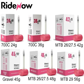 RideNow Camera d'aria per bicicletta 700c Road MTB Ghia 26 pollici 28 pollici 29 pollici Camera d'aria per bici ultraleggera Valvola francese 45mm