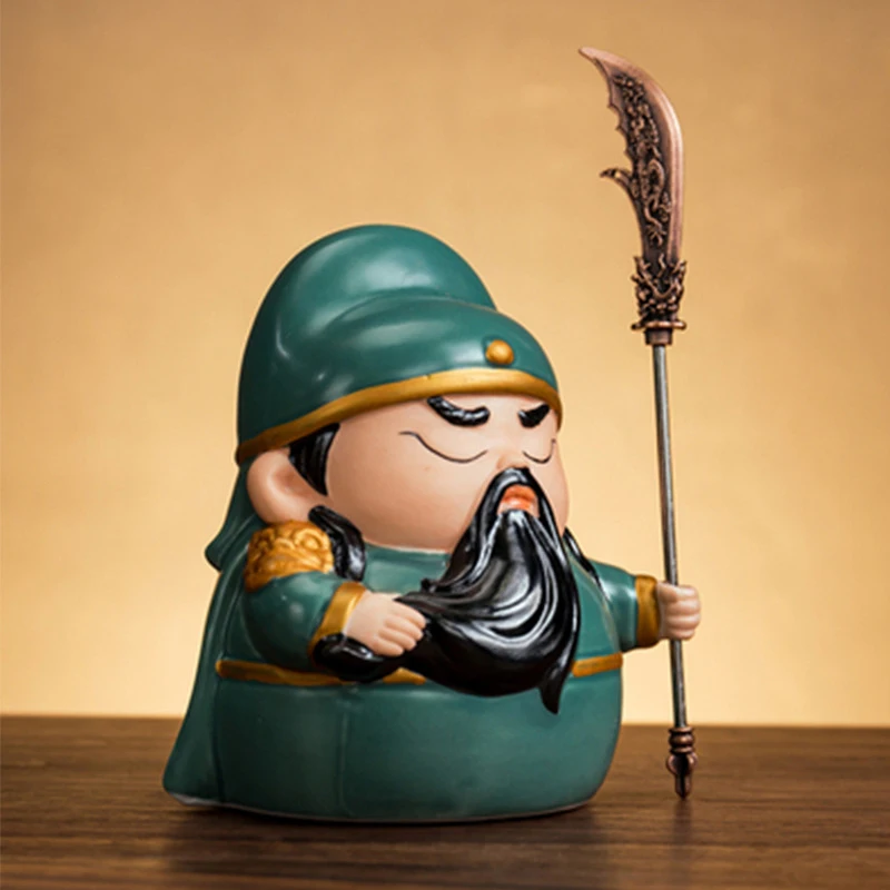 Guan Erye Ceramic Statue of God of Wealth, Creative Living Room and Office, Wealth and Attracting Decoration