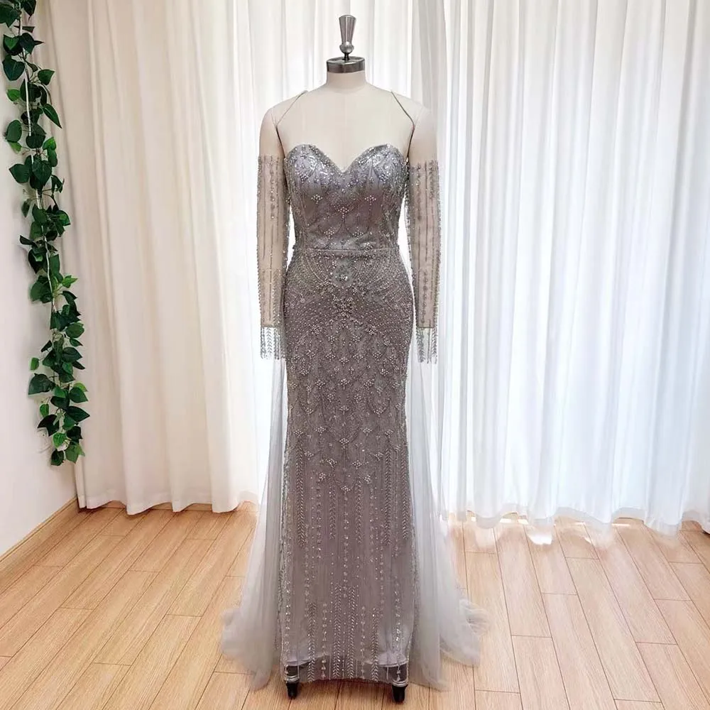 فستان سهرة بحورية البحر مطرز بالخرز من Eshaut & Br...