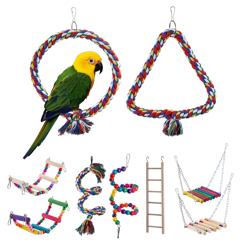 

Игрушки для птиц, качели, искусственные игрушки, подвесная плетеная птичья клетка, тренировочные аксессуары, принадлежности для качелей