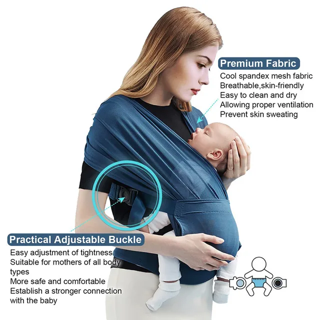 1PC Free Hands Baby-Strap Summer Grid Cross Simple Baby Back Cover X-Type Baby and Child Parenting Back Cover Carrier Wrap 6