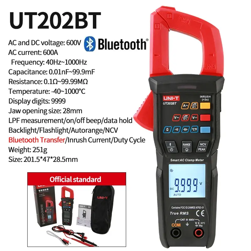 UNI-T UT210E UT202A UT204 Plus Clamp Meter AC/DC Digital Voltmeter Ammeter Pliers Multimeter Professional Electrical Multitester image 8