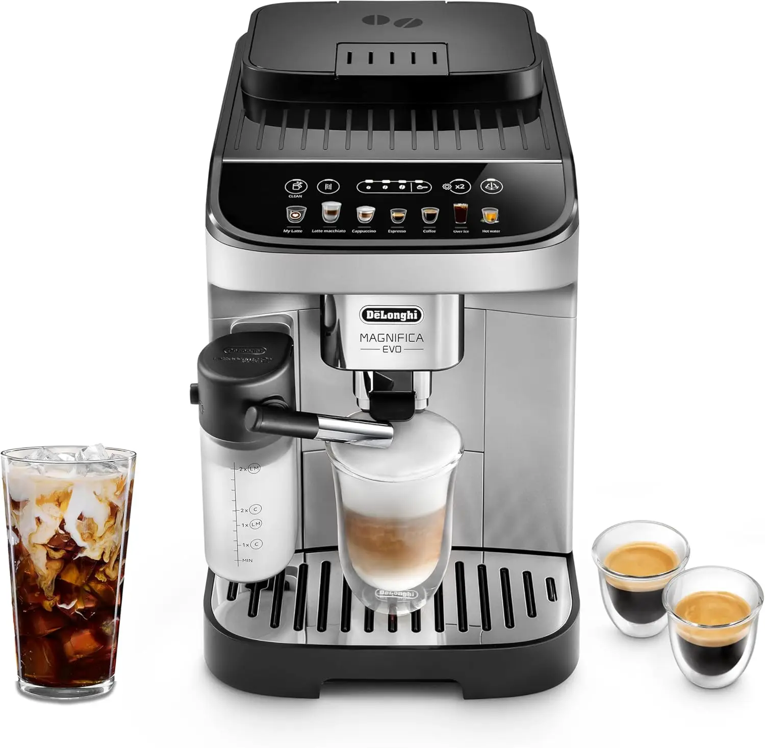 Espresso & Coffee Machine with Automatic Milk Frother for Latte, Cappuccino, Iced Coffee, Built-in Grinder, ECAM29084SB