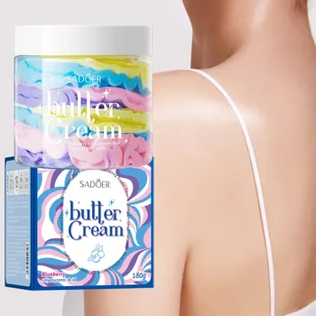 180g Crema al burro di mirtillo Lozione idratante per il corpo Rimuovi la pelle morta Pelle di pollo Rimozione dell'acne Restringimento dei pori Liscio Nutriente 1