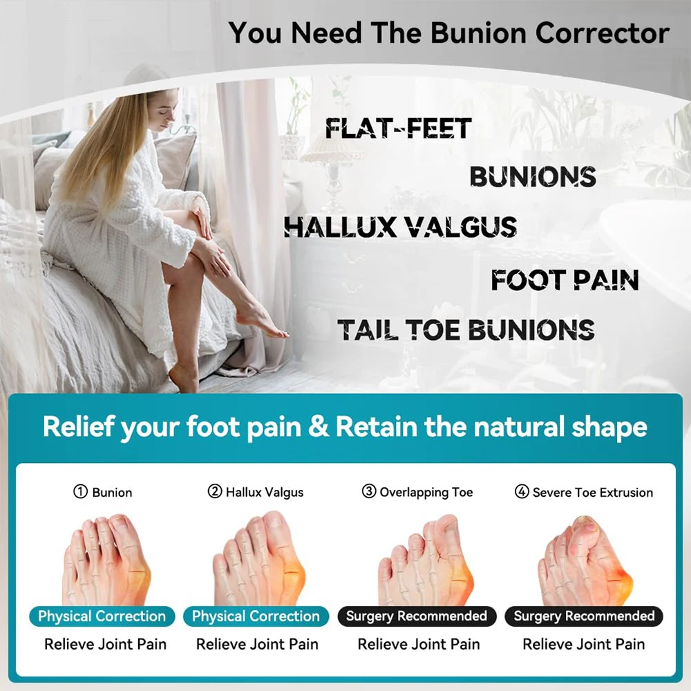 Hallux Valgus Bunion Corrector Big Toes Separators Splint Feet Straightener Bone Thumb Foot Care Tools Bunion Socks Running