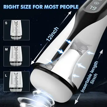 Automatic Male Masturbators 9 Suction 9 Vibration Heating Modes Hands Free Pocket Pussy Stroker 3D Textured Men Adult Sex Toys