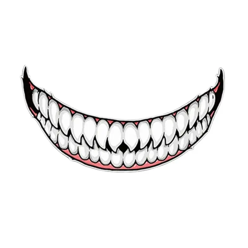 

Motorcycle Hat Stickers Evil Smile Large Mouth Car Decorative Decal Motorcycle Biker Reflective Decal Sticker DIY Stickers